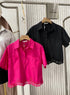 MATINEE Summer Collar Down Lacey Border Short Sleeves Shirt